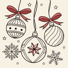 set of christmas decorations