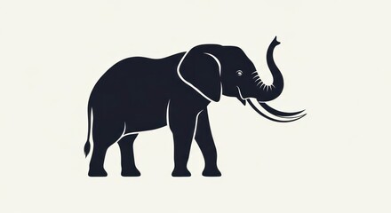 Fototapeta premium Majestic Elephant Silhouette - A Symbol of Strength and Wisdom in Nature.