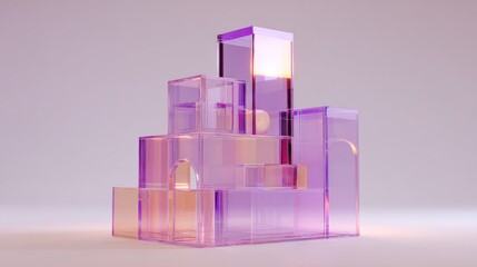 Abstract, translucent, architectural,  forms