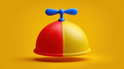 Colorful cap toy, two-toned, whimsical