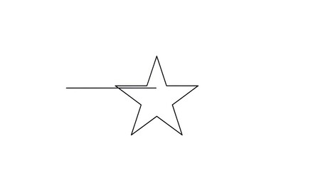 Minimalist Star Outline Drawing Simple Line Art.