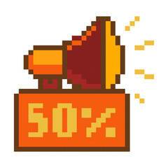 Pixel megaphone fifty percent sale