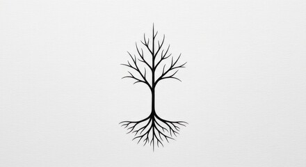 Minimalist tree silhouette against a plain white background.