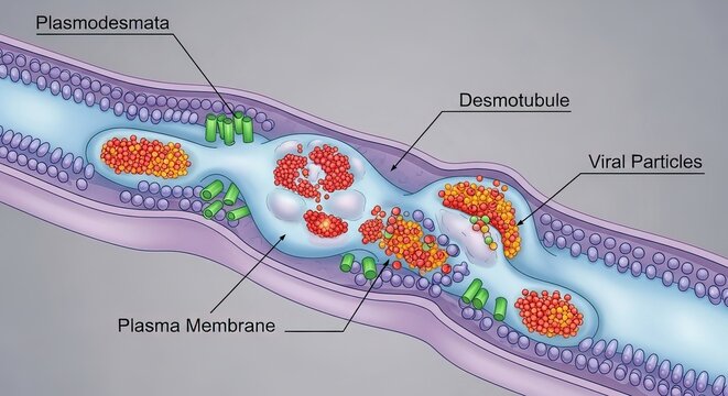 Virus-induced modifications in plasmodesmata desmotubule