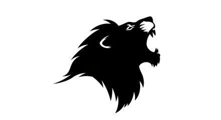 Roaring Lion Silhouette - A Symbol of Strength and Ferocity.