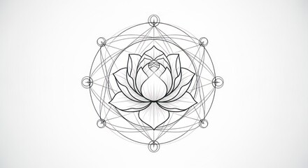 Sacred Geometry Lotus Flower - Spiritual Symbolism and Geometric Harmony.
