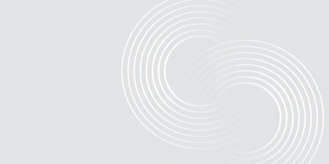 Abstract white glowing geometric lines on gray background. Modern shiny blue circle lines pattern. Futuristic technology concept. Suit for cover, poster,