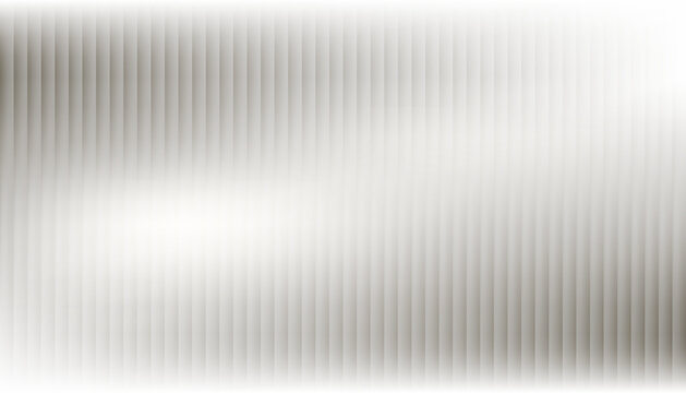 Light gray acrylic corrugated glass texture with satin finish. Blurred ribbed transparent polycarbonate sheet overlay. Vertical striped metal silver gradient pattern for abstract window, door and inte