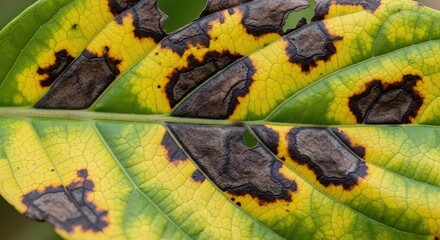 Virus-induced necrosis in plant leaves