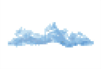 Abstract Pixelated Blue Cloud.  8 bit. Game development, mobile app. Isolated vector illustration.