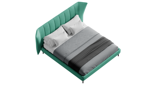 Bed on an isolated background. Furniture for collages, graphics designs, and presentations.