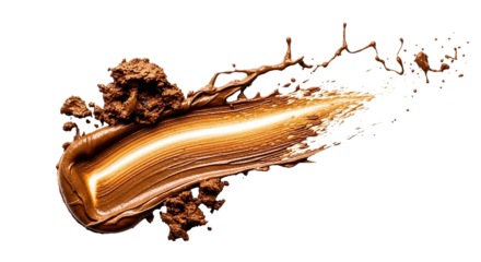 Bronze color cosmetic cream isolated on transparent background for beauty product