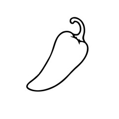 Food & Kitchen &ndash; Thick Outline BW &ndash; chili pepper minimal