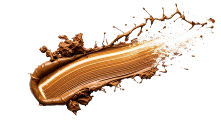 Bronze color cosmetic cream isolated on transparent background for beauty product