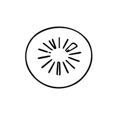 Fototapeta premium Food & Kitchen – Thick Outline BW – kiwi slice minimal