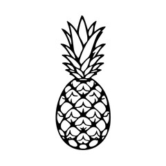 Food & Kitchen &ndash; Thick Outline BW &ndash; pineapple rounded