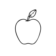 Fototapeta premium Food & Kitchen – Thick Outline BW – apple rounded