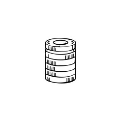 Ecommerce & Sale &ndash; Thick Outline BW &ndash; coin stack