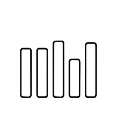 Fototapeta premium Business & Analytics – Thick Outline BW – bar chart thin bars