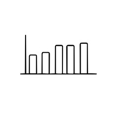 Business & Analytics &ndash; Thick Outline BW &ndash; bar chart down