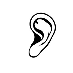 Health & Medical &ndash; Thick Outline BW &ndash; ear minimal