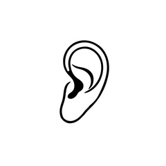 Health & Medical &ndash; Thick Outline BW &ndash; ear outline