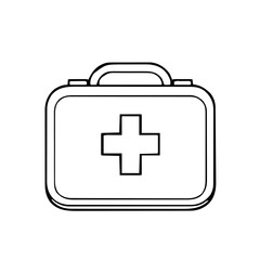 Health & Medical &ndash; Thick Outline BW &ndash; first aid kit rounded