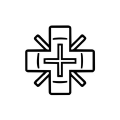 Health & Medical &ndash; Thick Outline BW &ndash; medical cross minimal