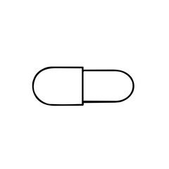 Health & Medical &ndash; Thick Outline BW &ndash; pill capsule sharp