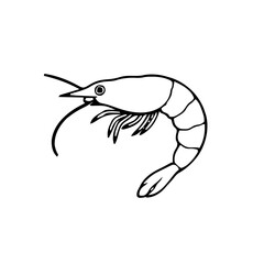 Food & Kitchen &ndash; Thick Outline BW &ndash; shrimp minimal