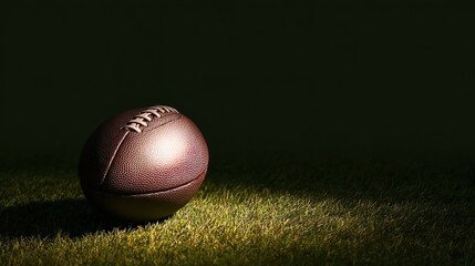 touchdown. American football centered on green field with professional lighting and soft shadows. event key visuals, club posters, designed for sports event promotions and stadium branding.