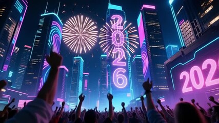 Vibrant New Year's Eve 2026 Celebration City Sky