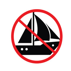 No sailing sign, a prohibition sign indicating that sailing is not allowed