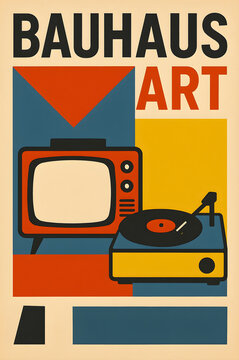 POSTER BAUHAUS TV E VECCHIO GIRADISCHI