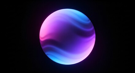 Mesmerizing glowing sphere with vibrant blue, purple, and pink hues, perfect for modern designs, futuristic concepts, and technology backgrounds that capture attention, inspiring creativity