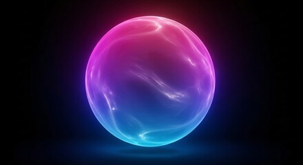 Obraz premium Experience vibrant energy with this stunning glowing sphere, perfect for futuristic designs, modern tech presentations, or captivating abstract backgrounds adding dynamic visual impact
