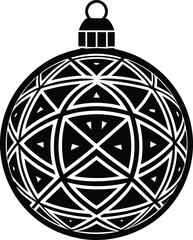 Christmas ball black silhouette vector