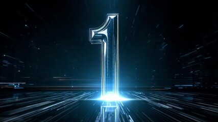 3-Second Circular Countdown Timer on a Blue Background - Powered by Adobe