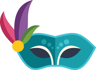 Carnival mask with colorful feathers and decorations, representing celebration, mystery, and festive traditions