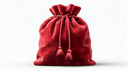 red bag on white background