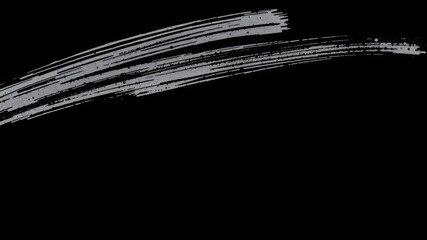 Abstract White Brush Strokes on Black Background: Minimalist Design.