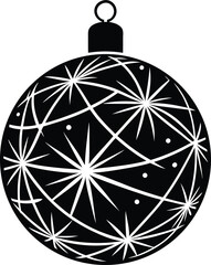 Christmas ball black silhouette vector