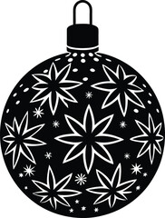 Christmas ball black silhouette vector