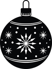 Christmas ball black silhouette vector
