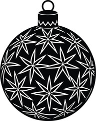 Christmas ball black silhouette vector