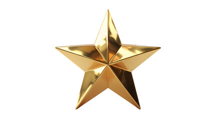 Obraz premium Shiny golden star isolated on transparent background, a symbol of excellence