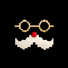 Obraz premium tech santa logo styled in a pixelate