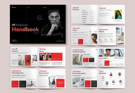 Modern and Professional Corporate HR Employee Policy Handbook Landscape Template