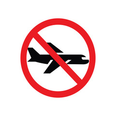 No flights allowed sign, indicating a restriction or prohibition of air travel