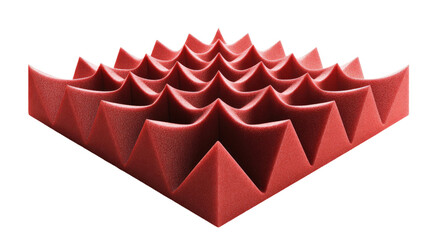 Obraz premium An acoustic foam panel stands vertically highlighting deep sound absorbing texture and professional studio quality on white background